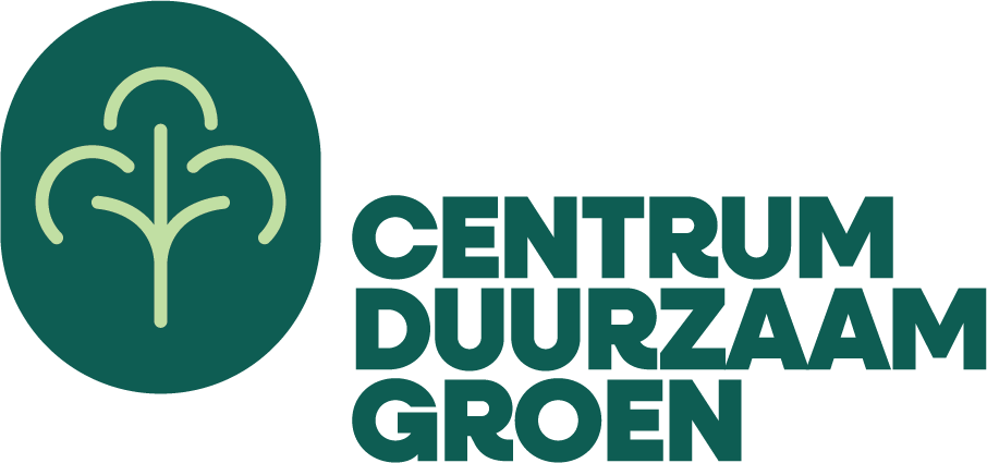 Logo van een groene boom met de woorden centrum duurzaam groen